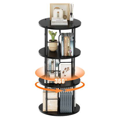5-Tier Rotating Vertical Bookshelf — 360° Smooth Turntable, Stackable