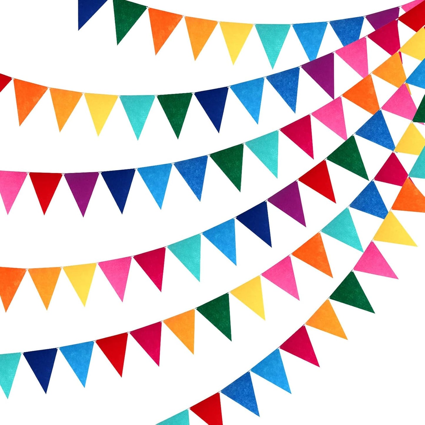 Rainbow Multicolor Triangle Bunting Garland